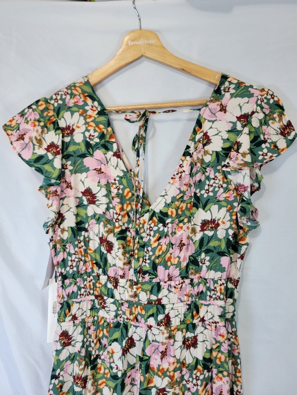 Floral Ruffle Cottagecore Feminine Chic High-low Prarie, Flowergarden Midi Dress - Picture 11 of 13